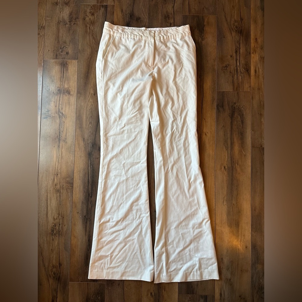 Elizabeth and James Cream Flare Dress Pants Size 4 Chic Trouser
